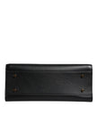 Black Large Leather Top Handle Shoulder Crossbody Bag
