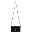Black Calfskin Leather Chain Strap Shoulder Crossbody Bag