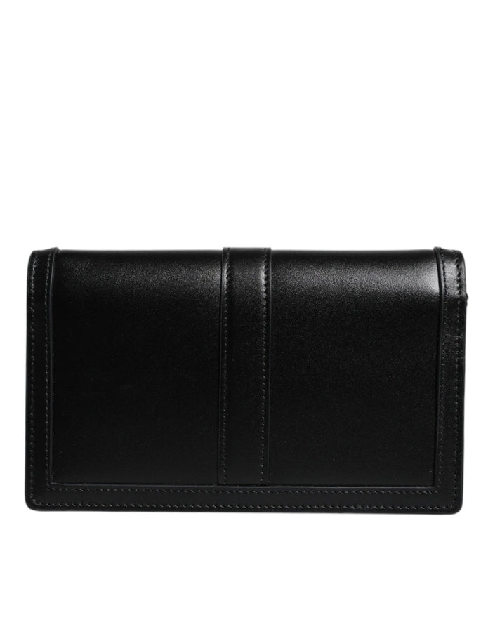 Black Calfskin Leather Chain Strap Shoulder Crossbody Bag