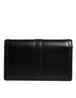 Black Calfskin Leather Chain Strap Shoulder Crossbody Bag