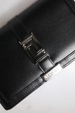 Black Calfskin Leather Chain Strap Shoulder Crossbody Bag