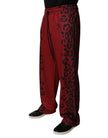 Red Leopard Print Polyester Men Jogger Pants