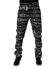 Black Cotton Logo Print Straight Denim Jeans