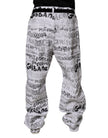White Logo Print Straight Men Denim Jeans