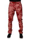 Red Tie Dye Cotton Skinny Men Denim Jeans