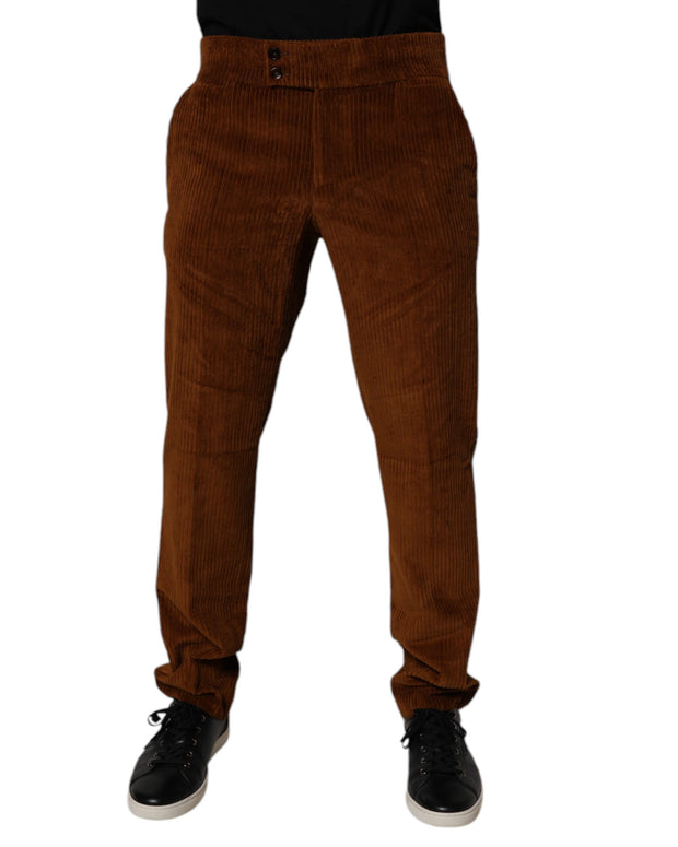 Dark Brown Corduroy Cotton Skinny Denim Jeans