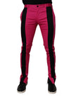 Pink Black Stripe Slim Fit Men Dress Pants