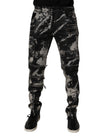 Black Tie Dye Cotton Skinny Zip Denim Jeans