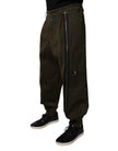 Dark Brown Cotton Jogger Cargo Pants