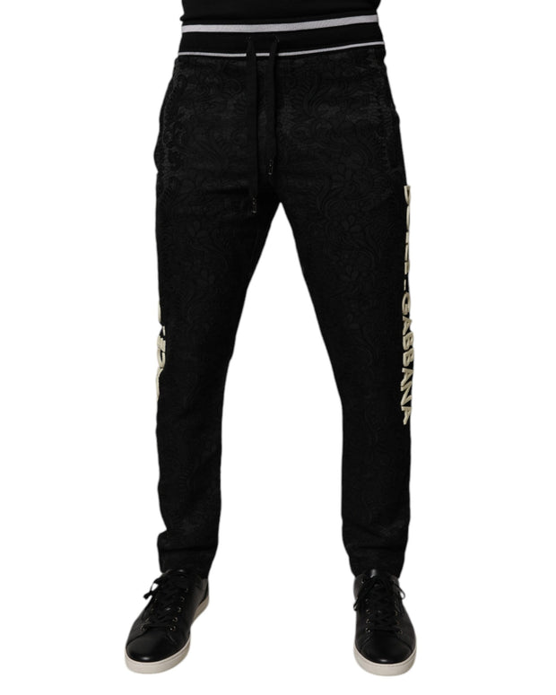 Black Mid Waist Jogger Men Sweatpants Pants