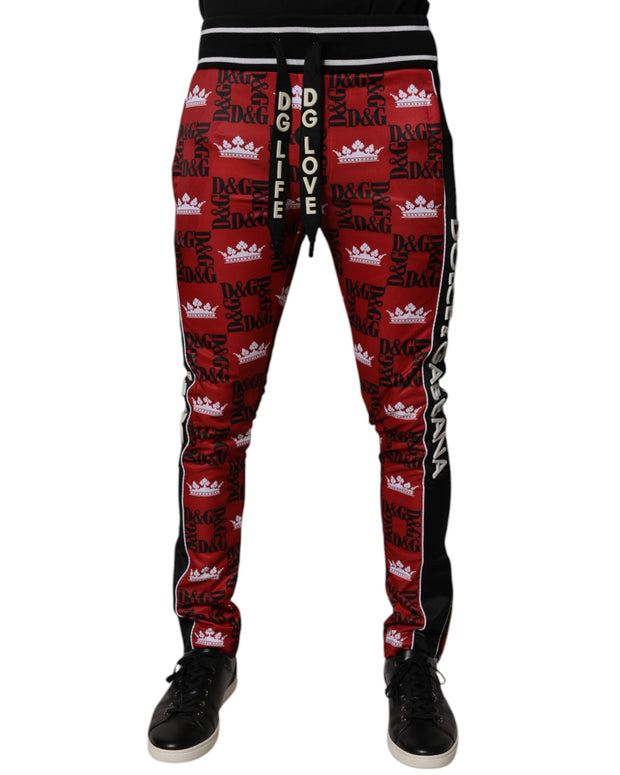 Red Crown Logo Monogram Men Sweatpants Pants