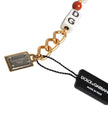 Multicolor Gold Tone Brass Chain DG Logo Dice Bracelet