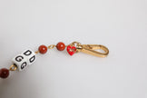 Multicolor Gold Tone Brass Chain DG Logo Dice Bracelet