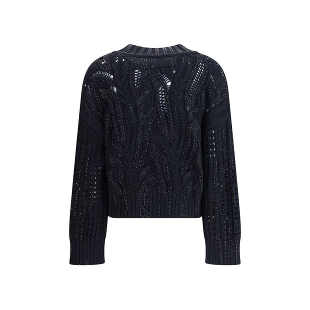 Rhinestone cotton Cardigan