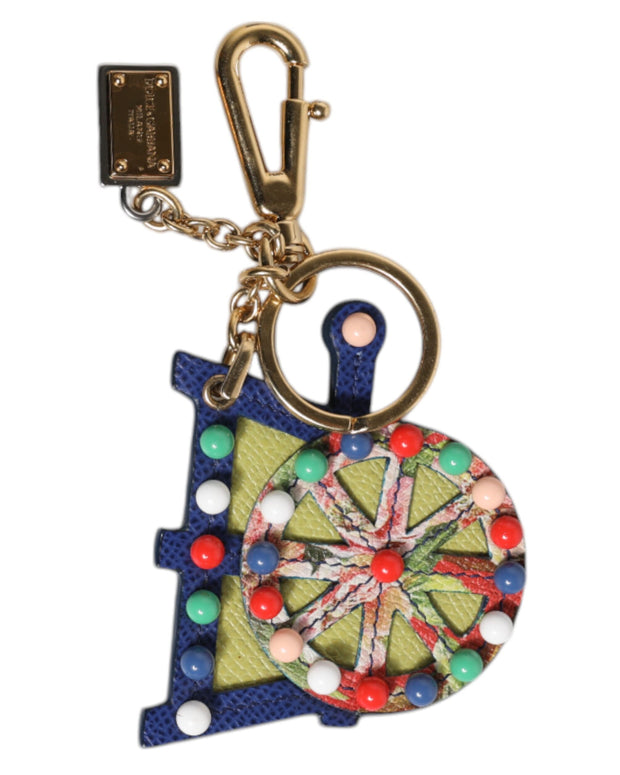 Multicolor Gold Tone Carretto Keychain Keyring