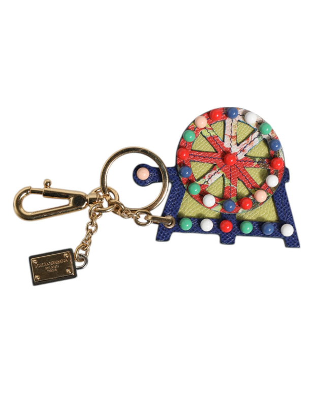 Multicolor Gold Tone Carretto Keychain Keyring