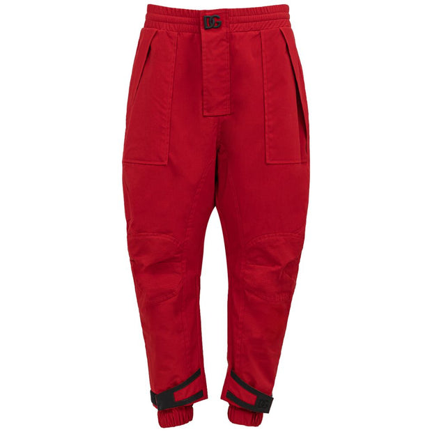 Red Polyamide Athletic Pants
