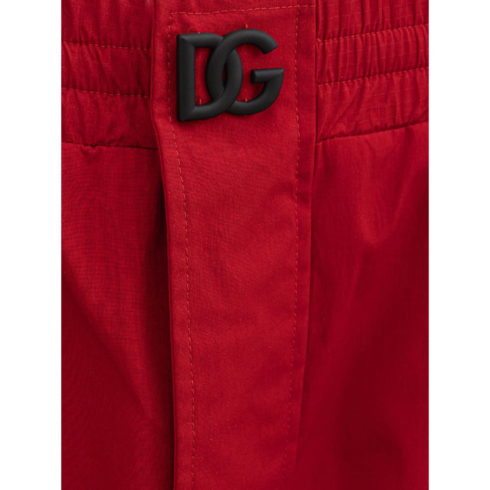 Red Polyamide Athletic Pants
