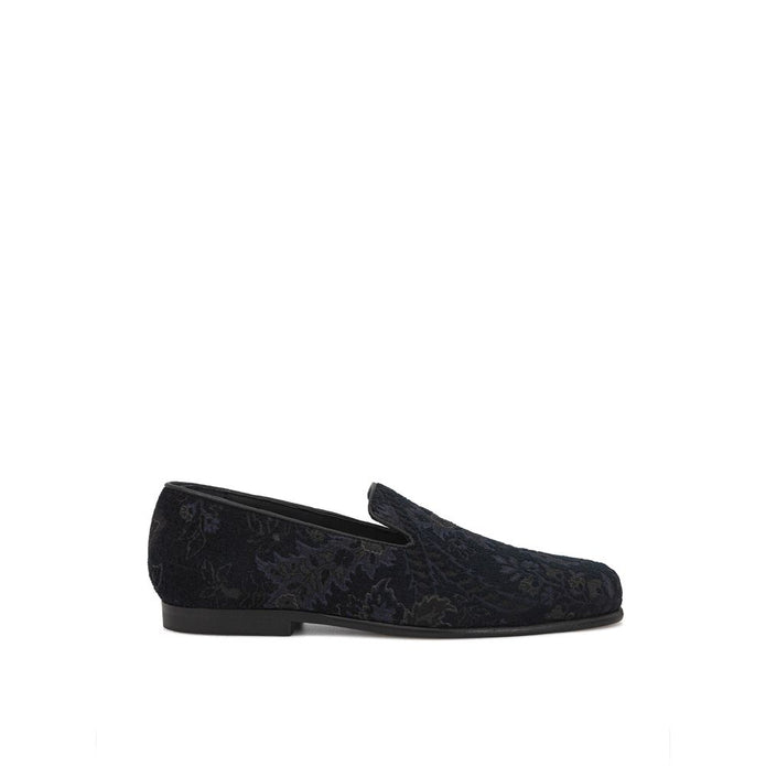 Blue Leather Slip-On Loafer