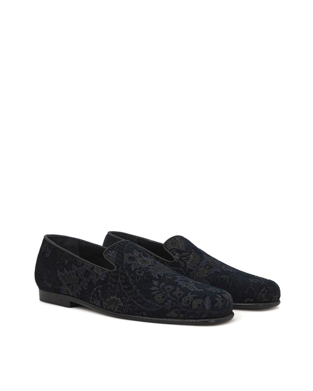 Blue Leather Slip-On Loafer
