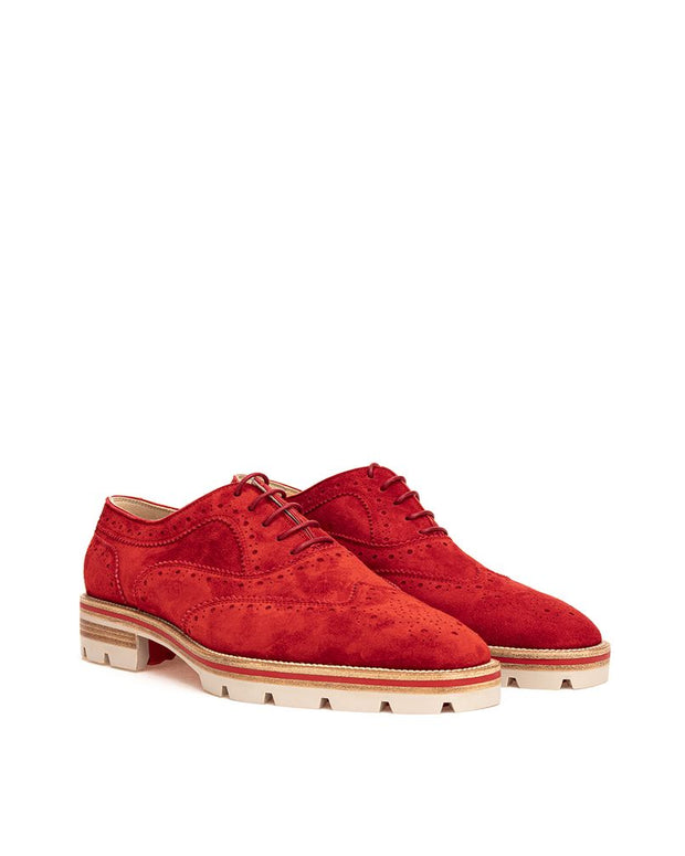 Red Suede Leather Oxfords And Derby