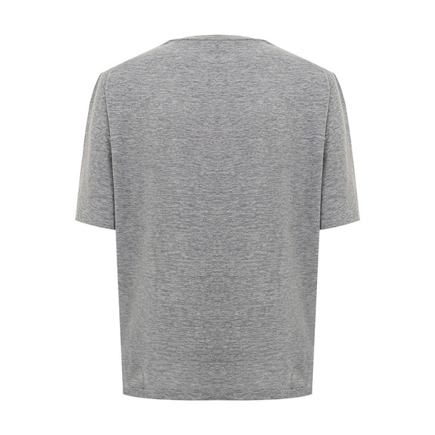 Chic Gray Cotton Tee for the Modern Woman