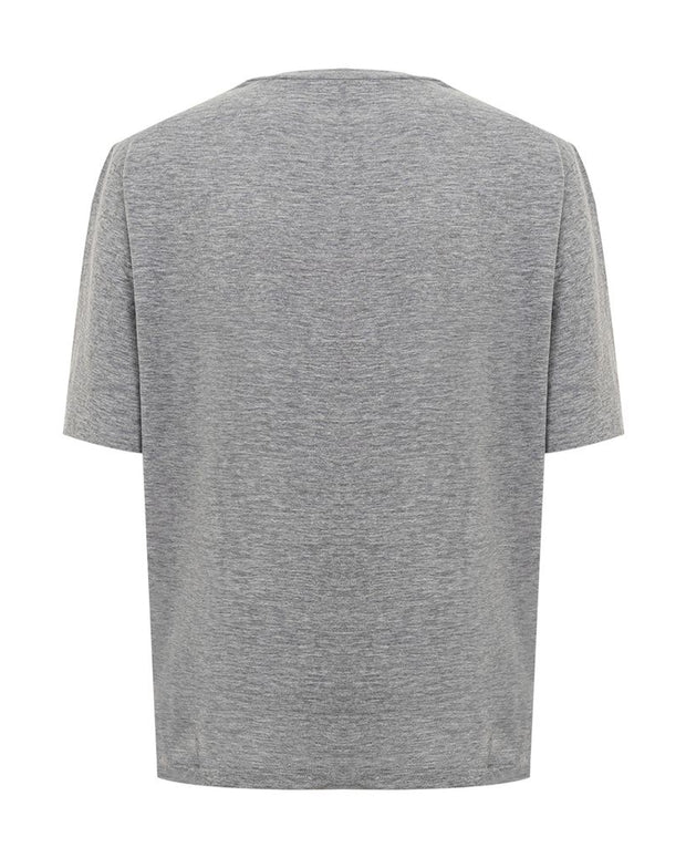Chic Gray Cotton Tee for the Modern Woman