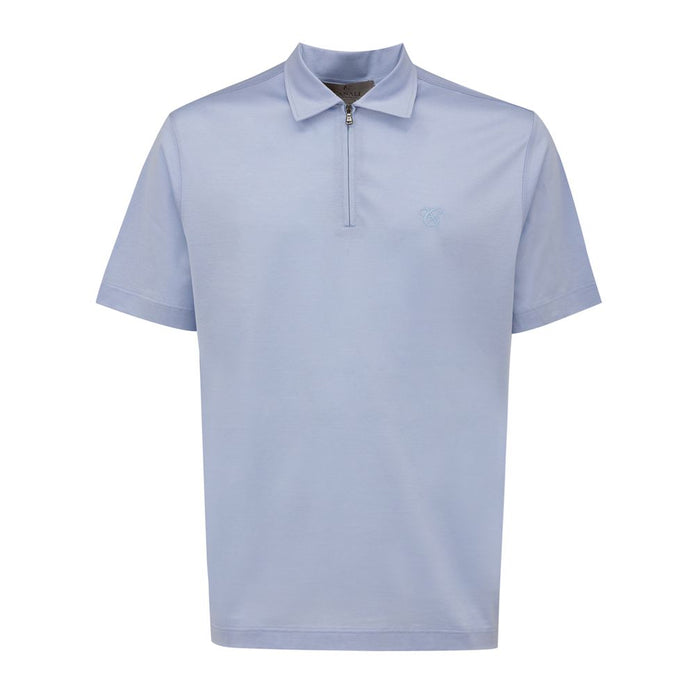 Blue Cotton Polo Shirt
