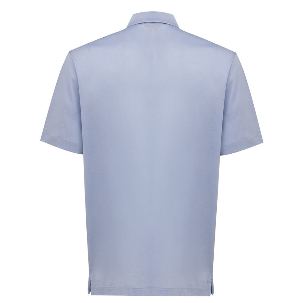 Blue Cotton Polo Shirt