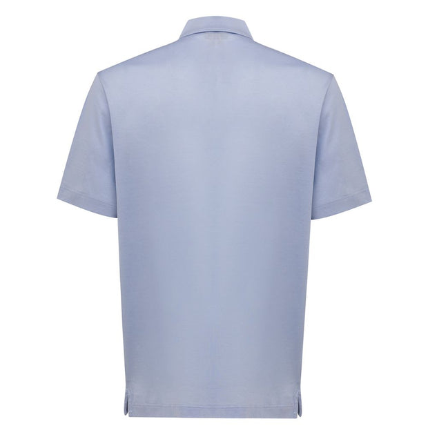 Blue Cotton Polo Shirt