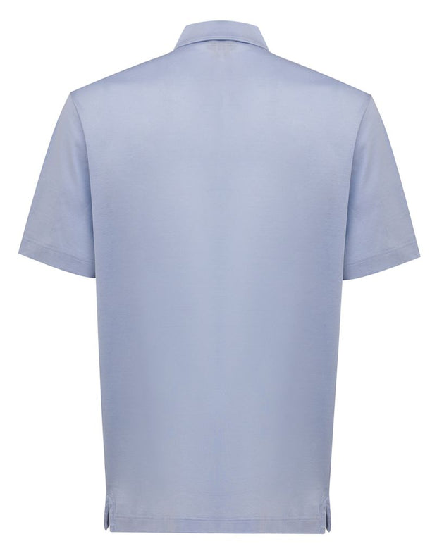 Blue Cotton Polo Shirt