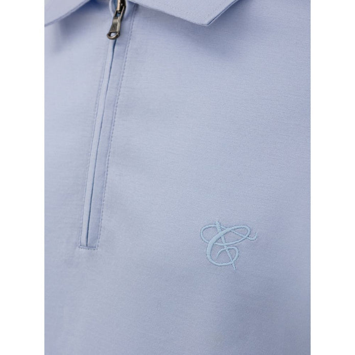 Blue Cotton Polo Shirt