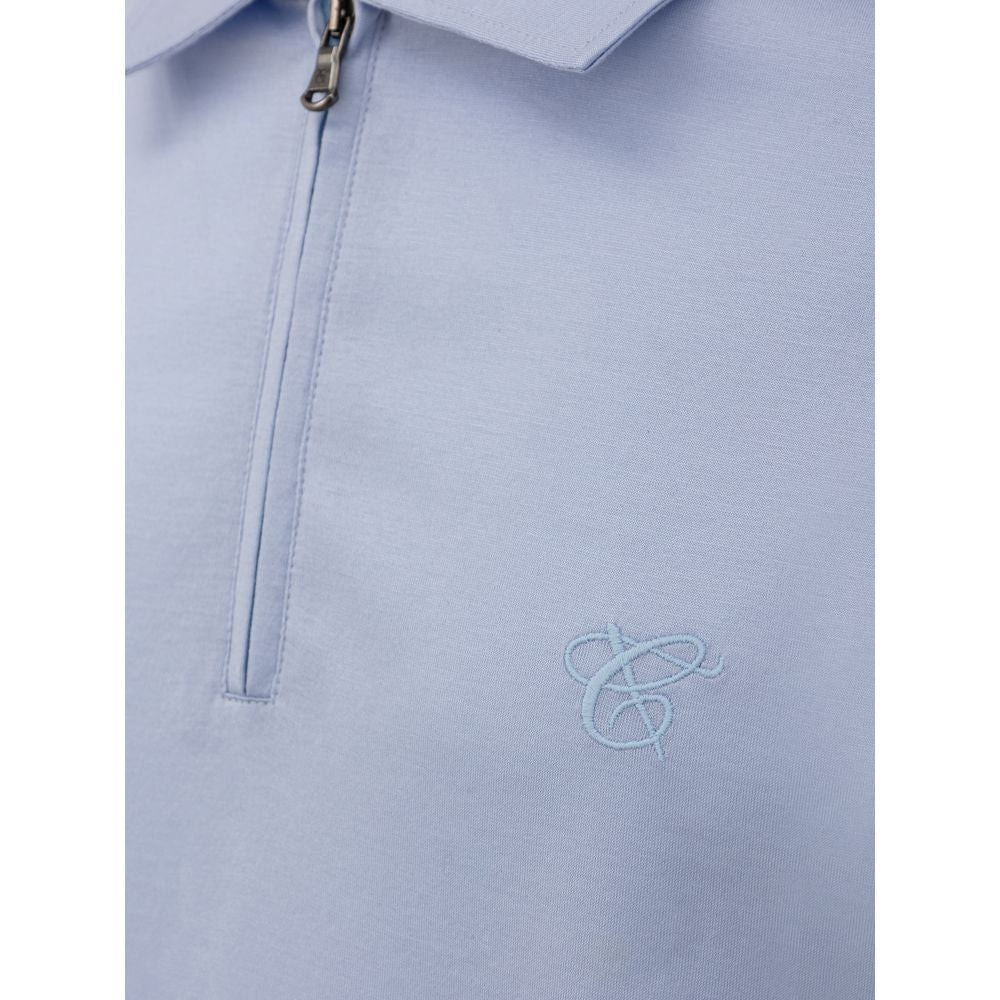 Blue Cotton Polo Shirt