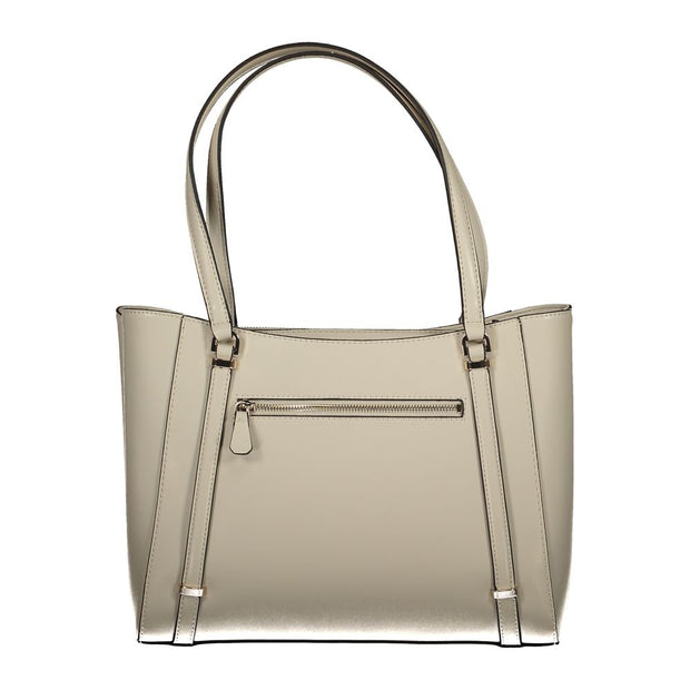 Beige Polyethylene Women Handbag