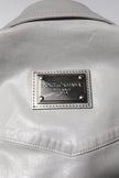 Metallic Gray Cotton Button Down Shirt