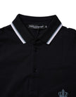 Black Cotton Crown Collared Polo T-shirt
