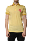Yellow Cotton Logo Collared Polo T-shirt