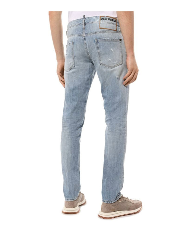 Light Blue Cotton Men Jeans