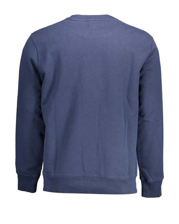 Blue Cotton Men Sweater