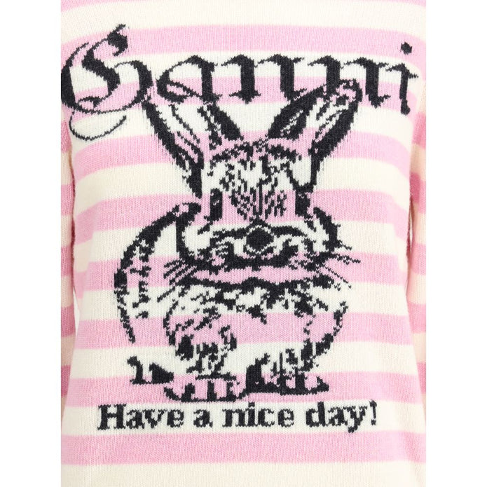 Striped sweater with rabbit