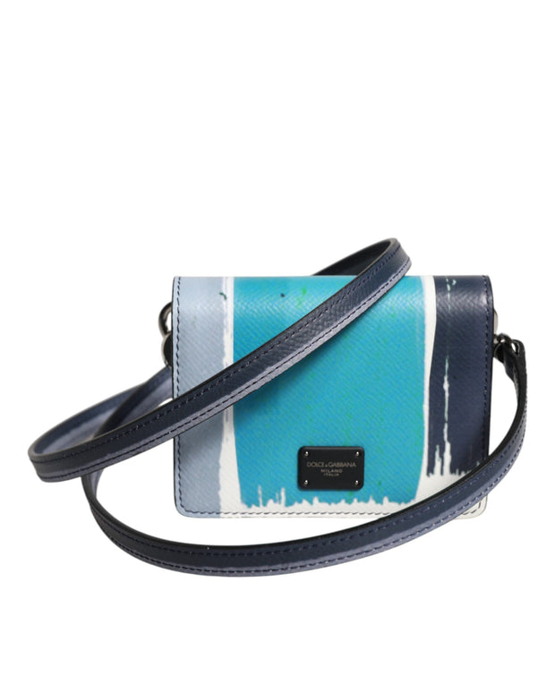 Multicolor Leather DG Logo Bifold Card Holder Wallet