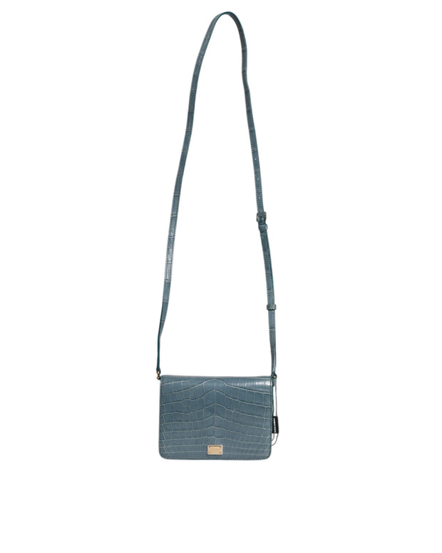 Green Exotic Leather DG Plaque Crossbody Mini Bag