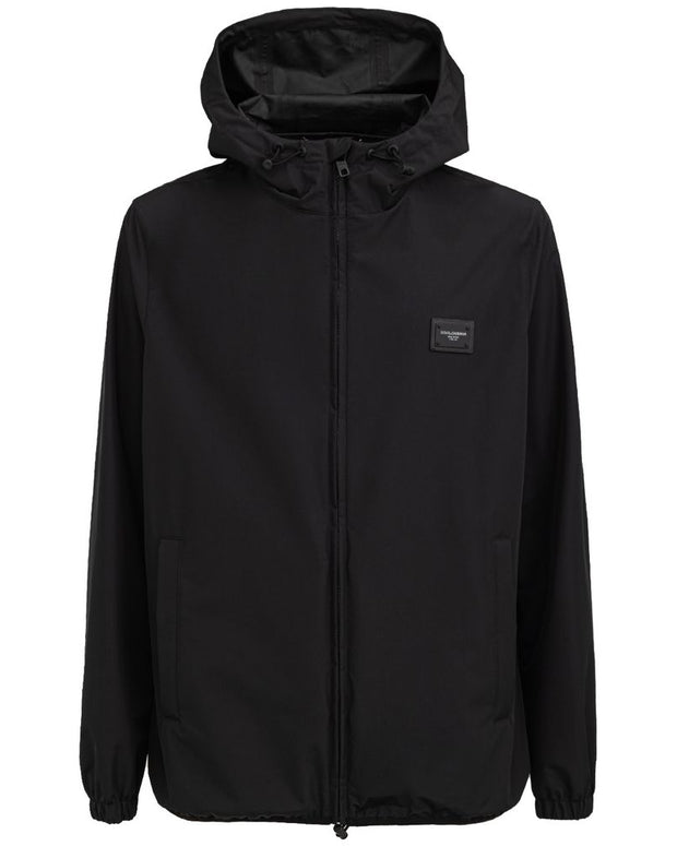 Black Polyester Shell Jacket