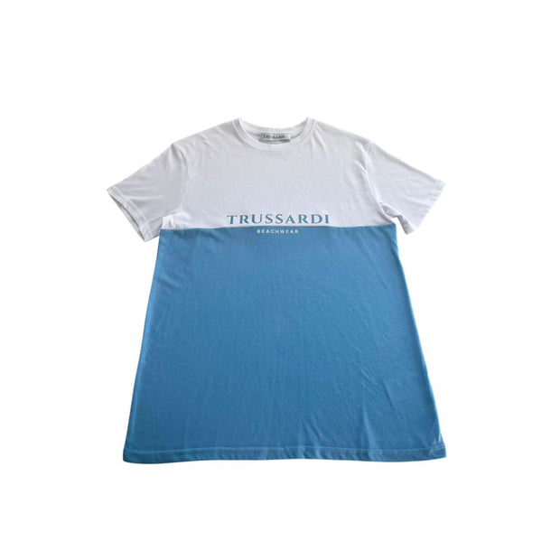 Light Blue Cotton Men T-Shirt