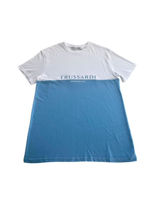 Light Blue Cotton Men T-Shirt