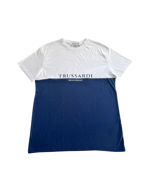 Blue Polyester Men T-Shirt