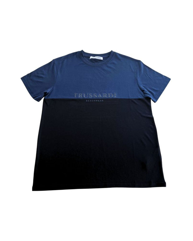 Blue Cotton Men T-Shirt
