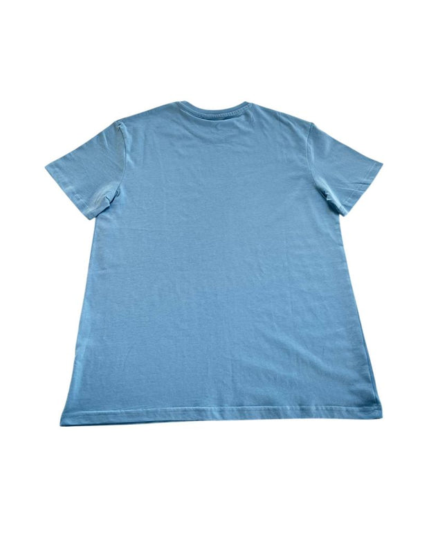 Light Blue Cotton Men T-Shirt