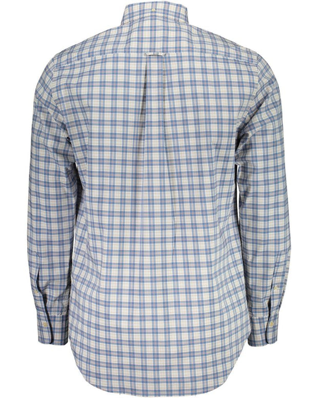 Blue Cotton Men Shirt
