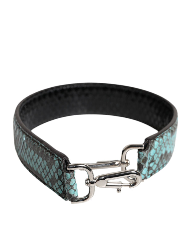 Black Blue Exotic Leather Bag Shoulder Strap